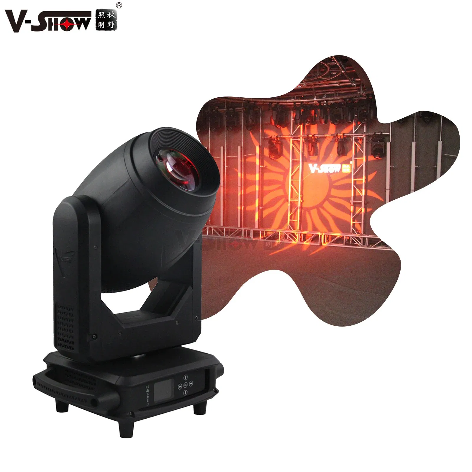 Vshow S716 200W LED Beam/Spot/Wash Moving Head Light Features Channel DMX512 DJ Stage Disco Lighting