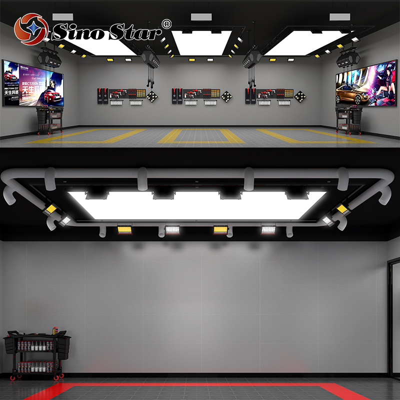 Professional Drawing Design and Custom Logo 2.4*4.8m LED Ceiling Panels Fixtures for The Car Polishing and Coating Booth