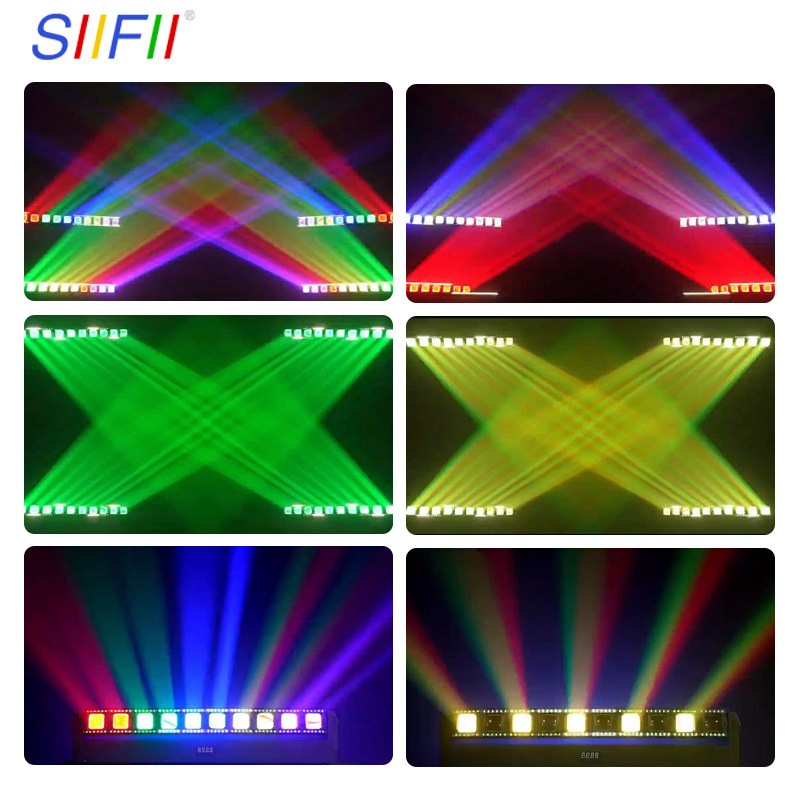 LED 10X30W RGBW Beam Wash Zoom Moving Head Light with Strip and Fan Cooling Protection Strobe DJ Light Linear Beam Fixture for Stage Events