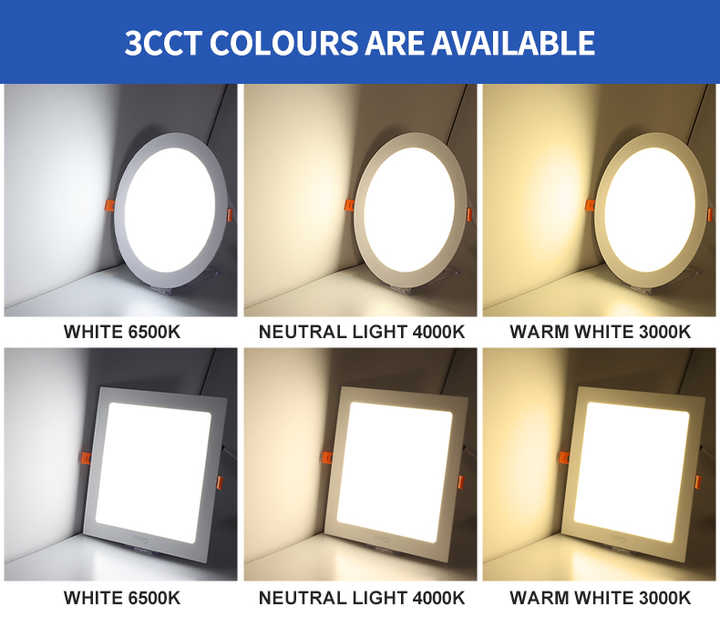 Indoor Lighting 3W 6W 9W 12W 15W 18W 24W Round Square Recessed Ceiling Lamp LED Panel Light for Home Office Hotel LED Downlight