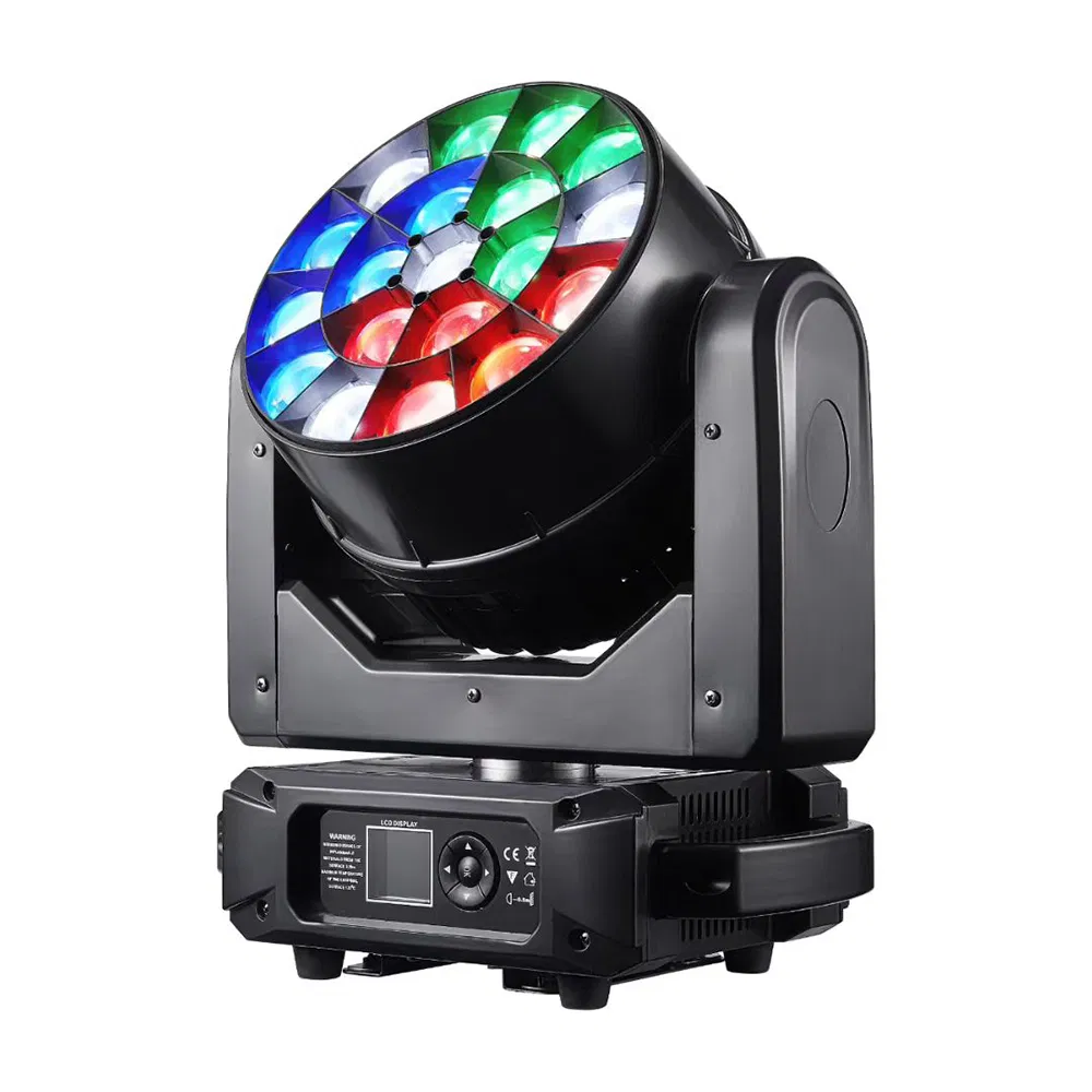 DJ Professional Bee Eye 19X15W 4in1 RGBW LED Zoom Wash Beam Moving Head Stage Light for Disco Party Event