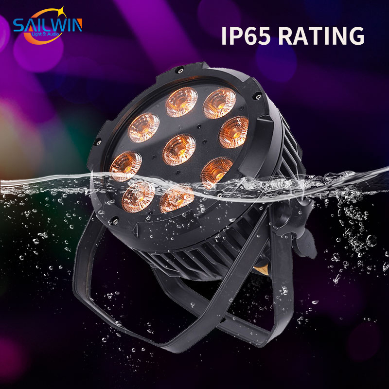 Waterproof Battery LED PAR Light 9X18W Rgbaw UV LED Stage PAR Can with Remote