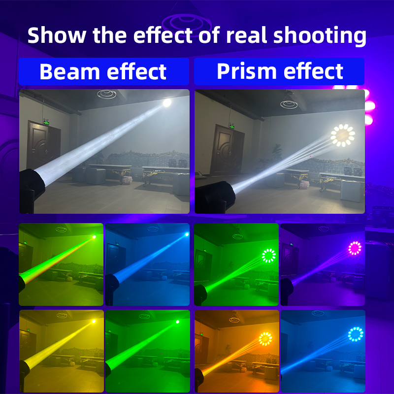 Waterproof 380W Beam Moving Head DJ Stage Light with LED Strip 2PCS with Case