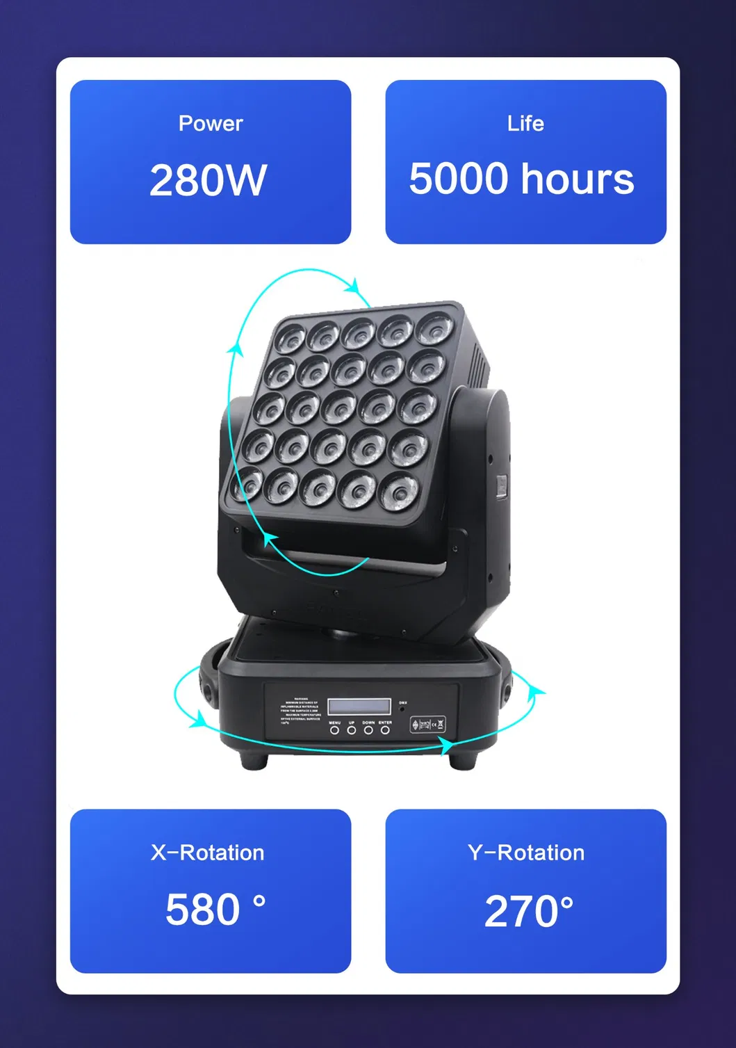 LED Matrix Moving Head Light Front View