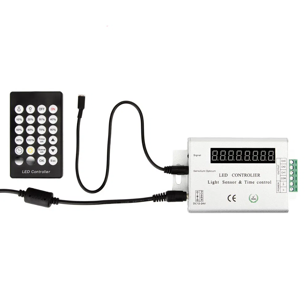 24 Key Intelligent Light-Sensitive Time Controller DC5 12 24V Single Color Automatic Time LED Dimmer