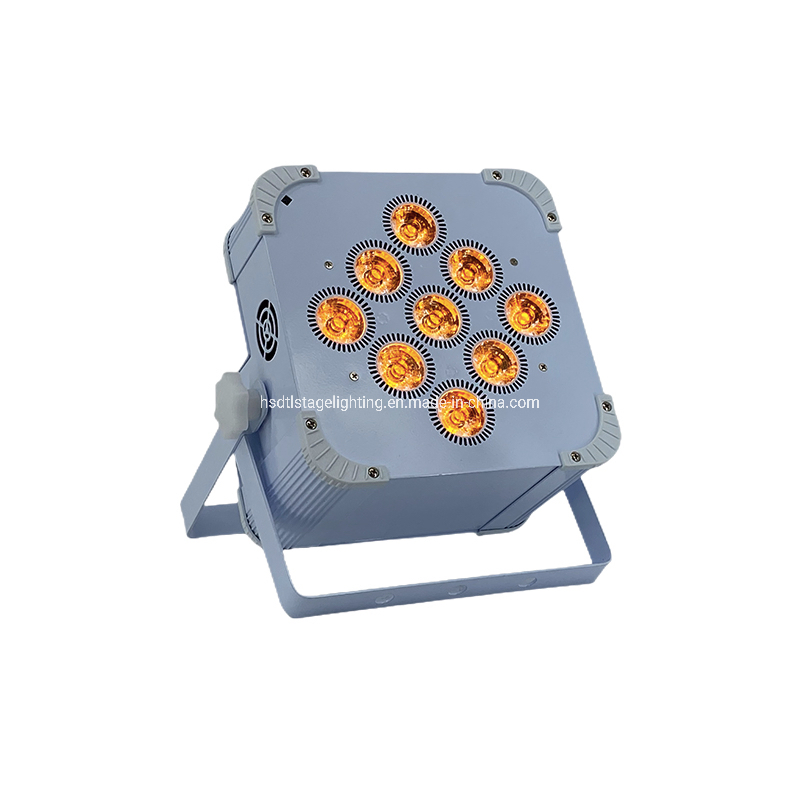 DJ Lights China Factory 9PCS 18W RGBWA UV 6 in 1 Wireless Control LED Flat PAR Can Battery Stage Lights LED Lighting
