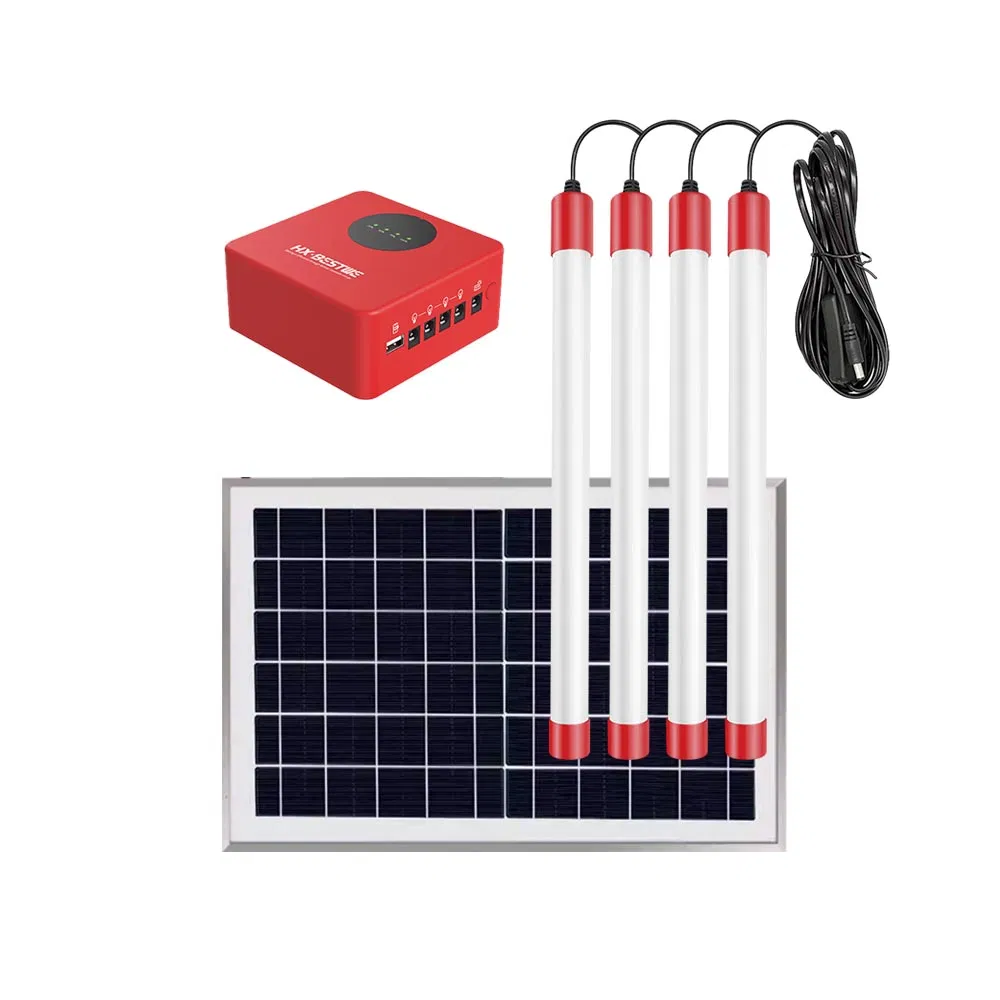 4 LED Tube Light Mini Portable Solar Power System Smart Home Lighting System