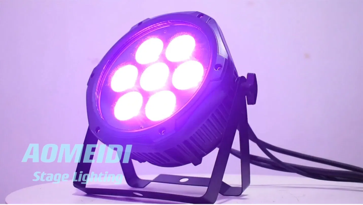 IP66 Outdoor Rgbwauv 6in1 7*12W LED PAR Can Wash Lighting Stage Party Light