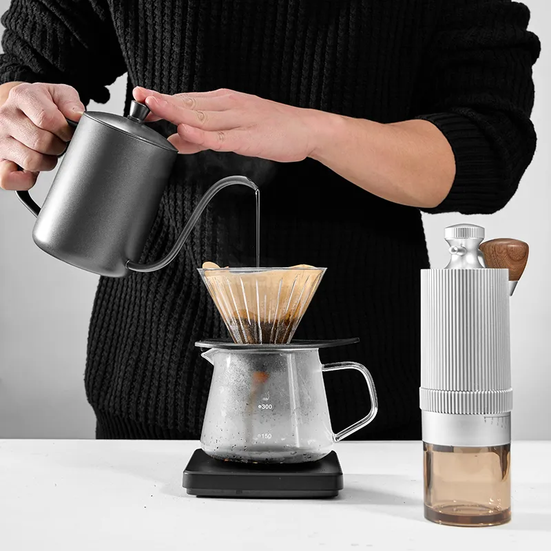 Molino de café manual ajustable externo 420 de acero inoxidable