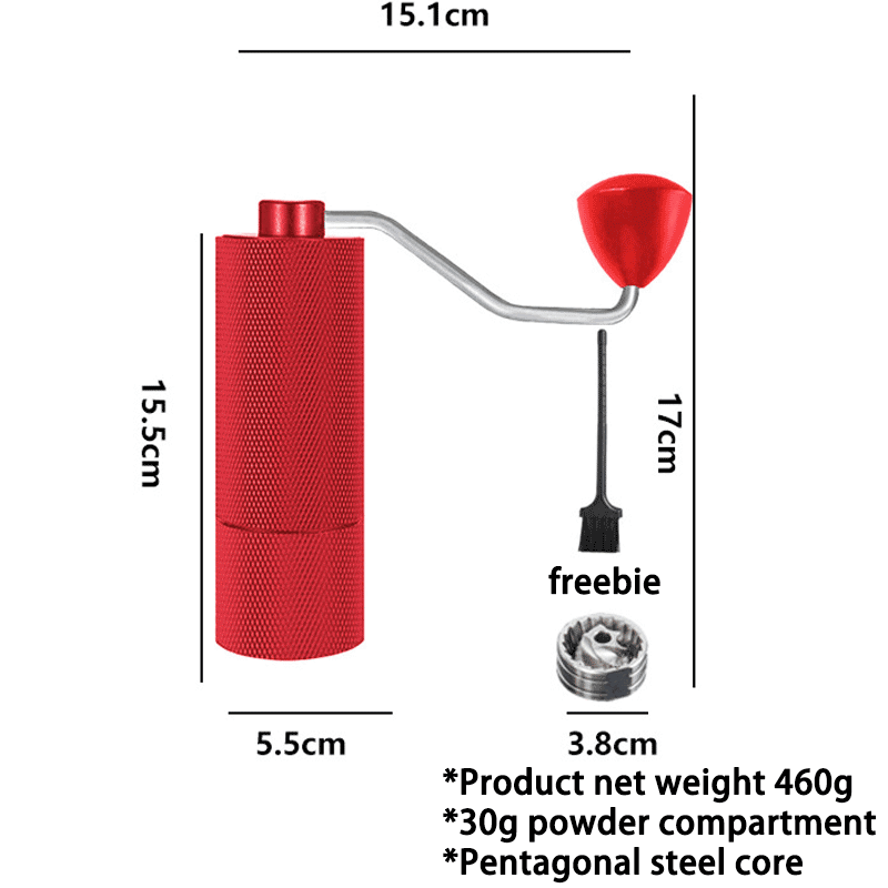 Cuerpo de aleación de aluminio 420 molinillo de café espresso manual portátil de acero inoxidable para uso doméstico con mango de madera