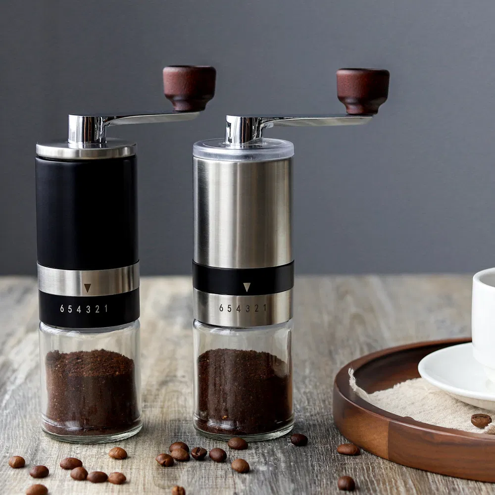 Molino de café manual portátil para espresso, molinillo de café comercial mini