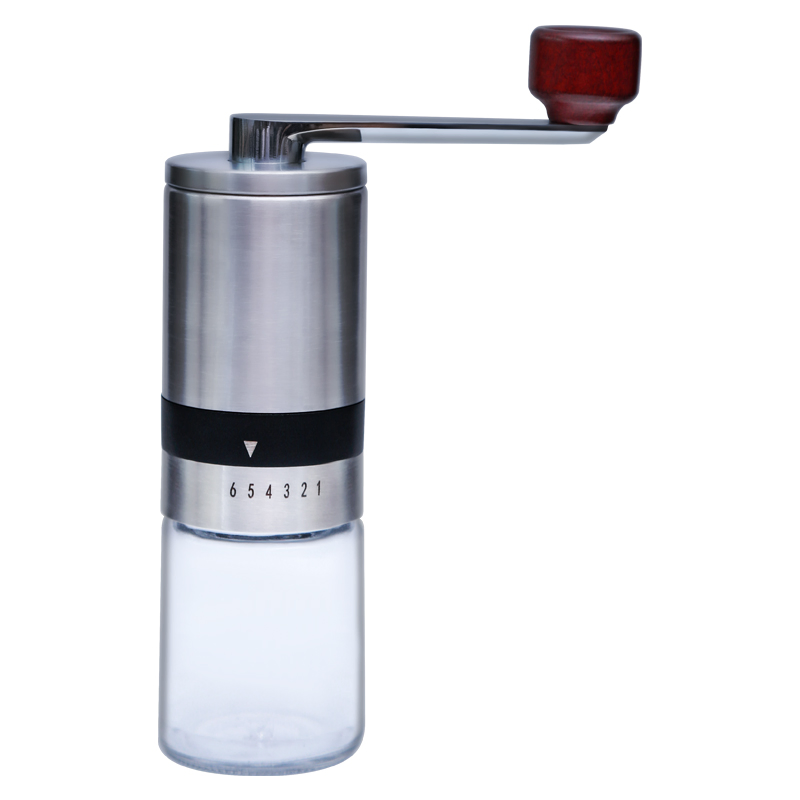 Molino de café manual compacto M4 con muelas de cerámica y configuraciones ajustables