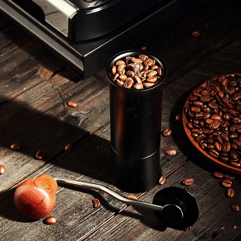 Máquina de espresso personalizada con núcleo de molienda de acero inoxidable, molinillo de café de manivela, diseño fácil de limpiar