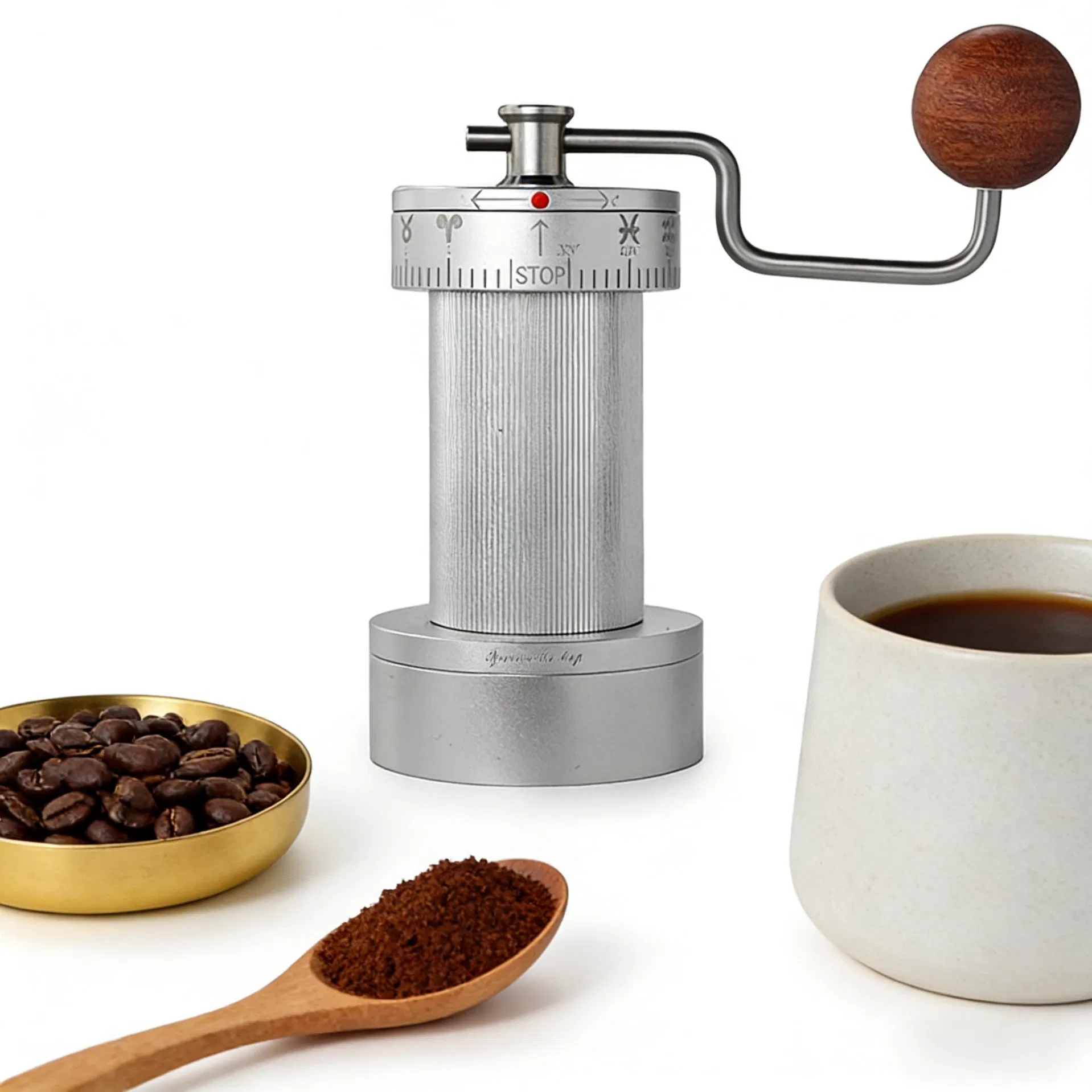 Molino de café manual pequeño para el hogar, con patente de reversa y escala de ajuste externo, molino de café para preparación manual y espresso