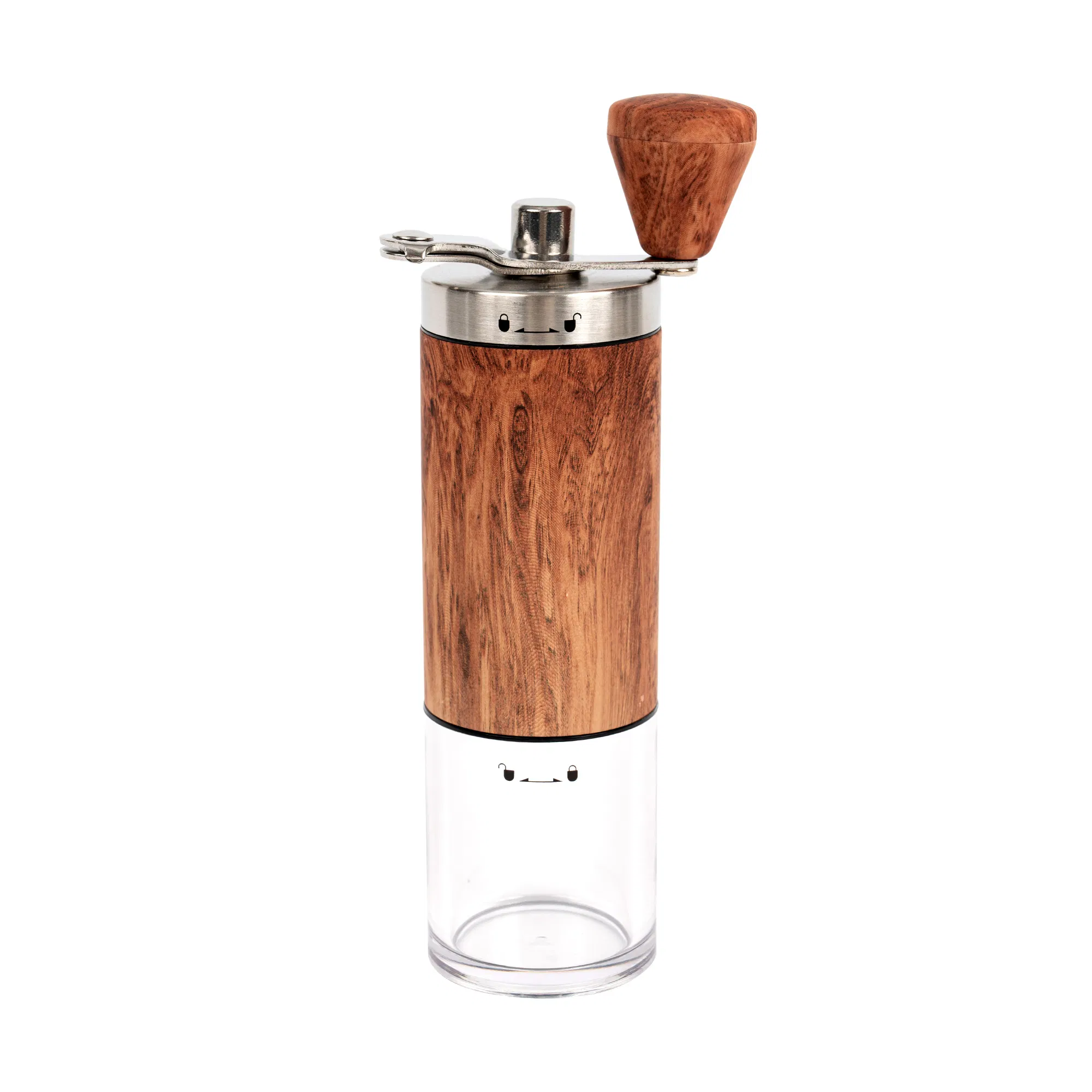 Molino de café manual de madera profesional con ajustes de molienda ajustables