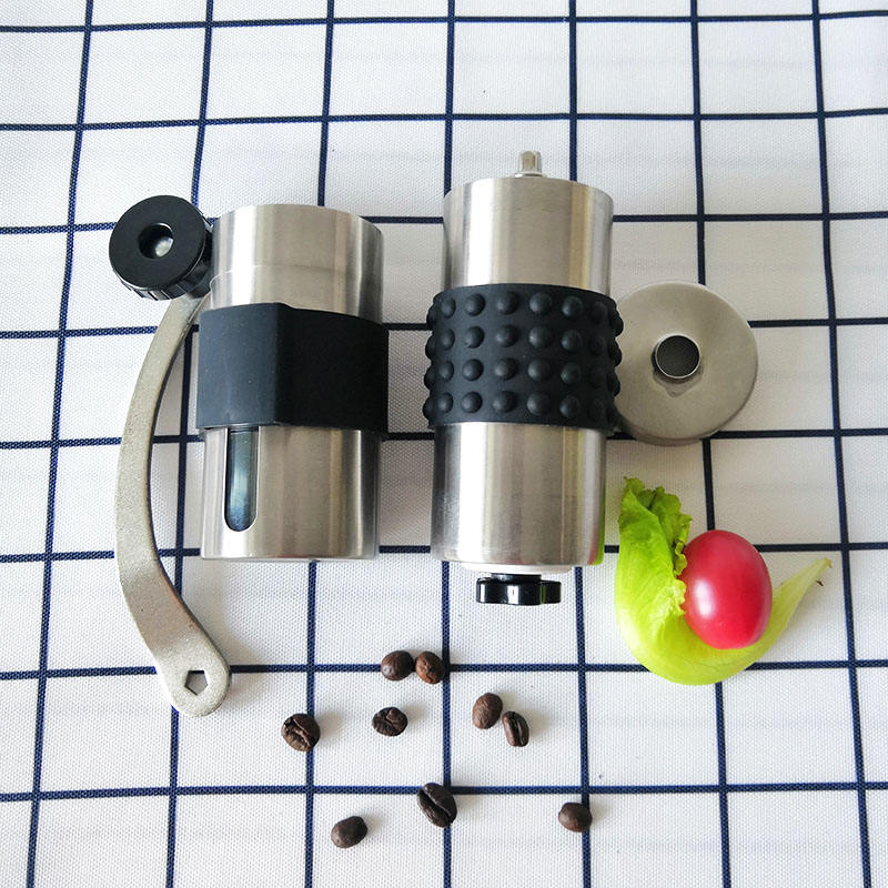 Molino de café manual pequeño profesional para casa, mini molino de café de acero inoxidable con muelas