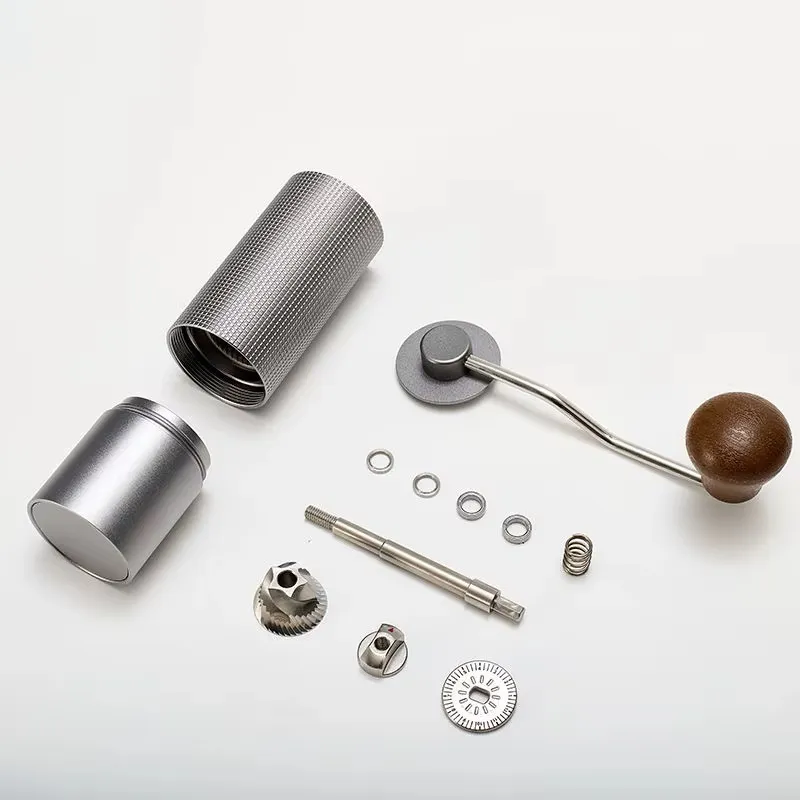 Molino de café portátil ajustable para espresso, accesorios de camping de acero inoxidable, molinillo de café manual con 5 6 7core muelas