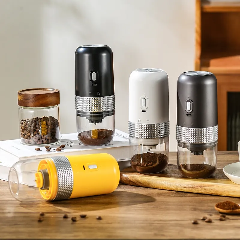 Molino de café eléctrico recargable por USB portátil, cafetera de goteo inalámbrica para viajes