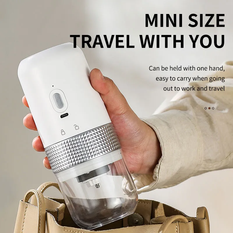 Molino de café eléctrico recargable por USB portátil, cafetera de goteo inalámbrica para viajes