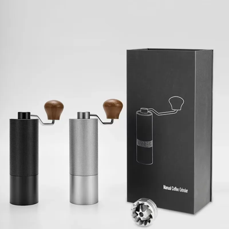 Molino de café portátil ajustable para espresso, accesorios de camping de acero inoxidable, molinillo de café manual con 5 6 7core muelas