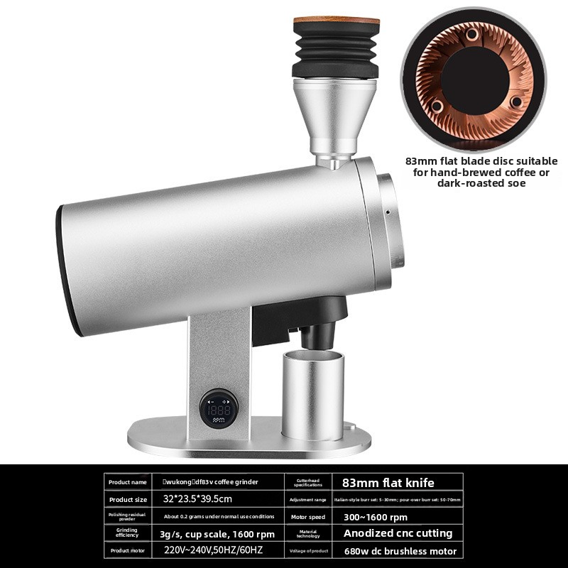 Venta Caliente Nueva Llegada Motor DC Sin Escobillas y Molinillo de Café en Grano Ajustable en Velocidad con 83mm Muela Plana