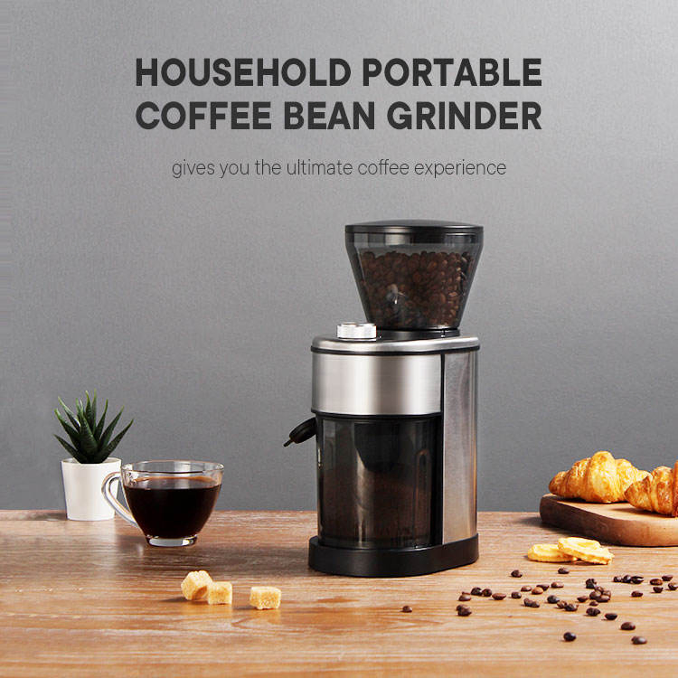 Molino de café con diferentes configuraciones de molienda 100g Capacidad automática de muelas planas para prensa francesa y café filtrado