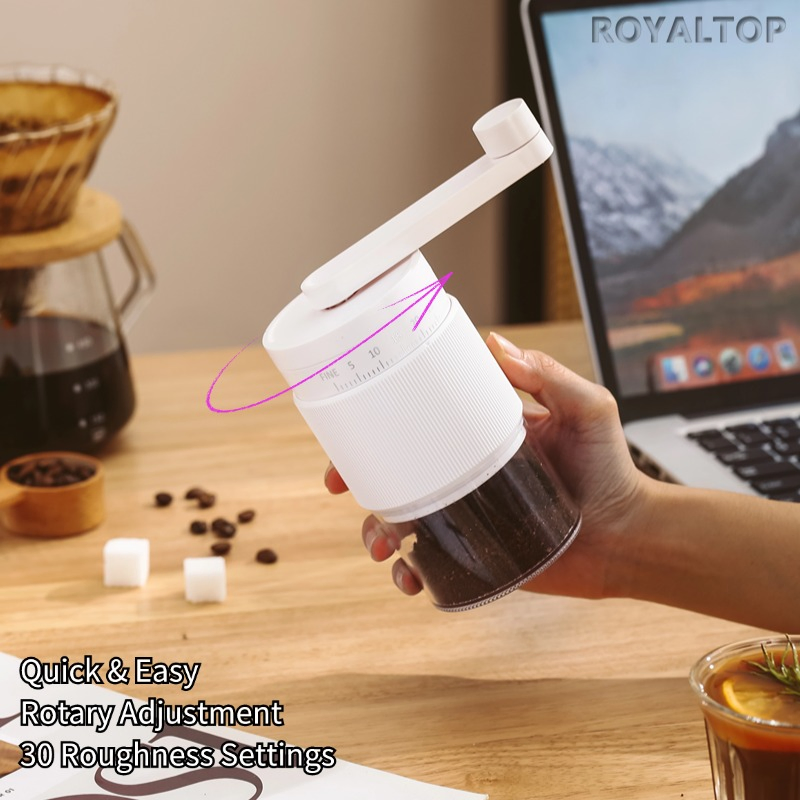 Molino de café manual portátil de mini 5in muelas cónicas para casa, cocina, camping, viaje, coche
