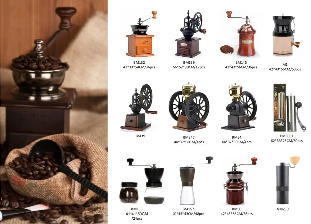 Molino de café manual de madera clásica