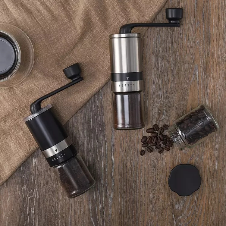 Molino de café manual portátil para espresso, molinillo de café comercial mini