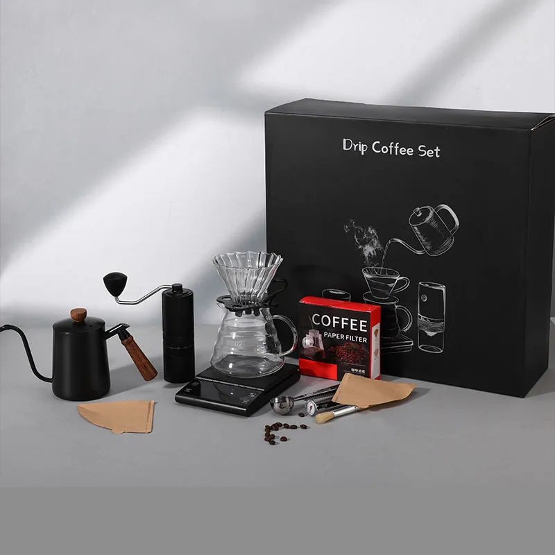 Juego de filtrado para café molido manual, set de preparación por goteo, regalo