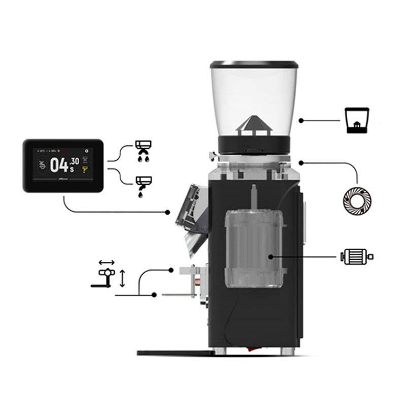 83mm Cuchilla Plana 220V Molinillo de Café Eléctrico de Alta Precisión con Pantalla Táctil Automática de Gran Capacidad