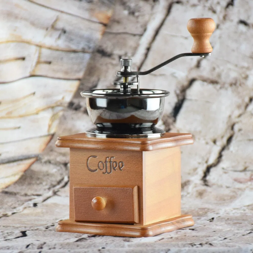 Molino de café de manivela, máquina de café espresso, molino de café manual