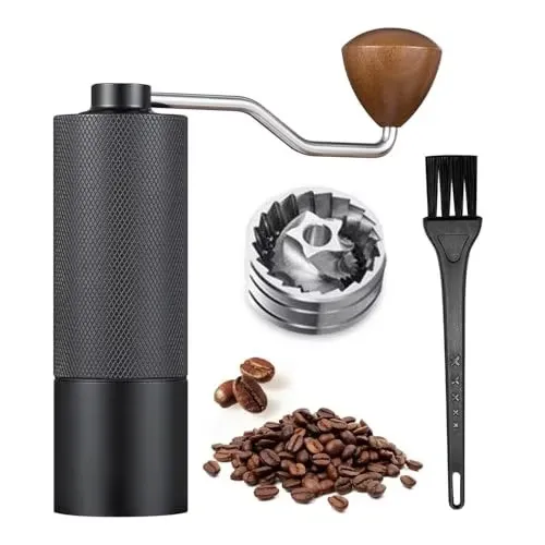 Molino de café portátil ajustable para espresso, accesorios de camping de acero inoxidable, molinillo de café manual con 5 6 7core muelas