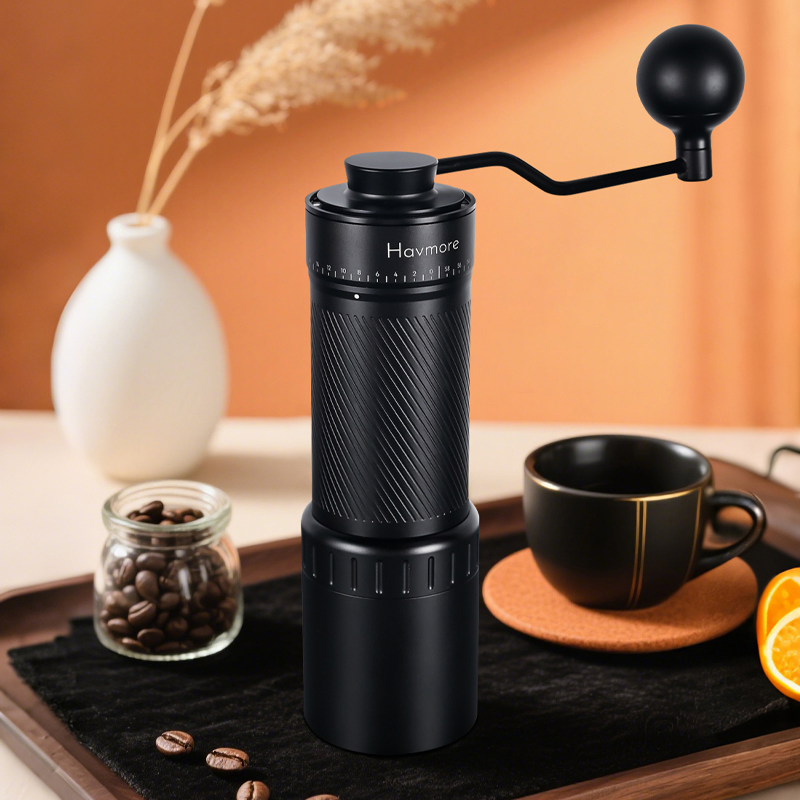 Molino de café portátil con muela de acero inoxidable CNC para precisión