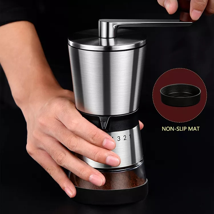 Molino de café en grano de acero inoxidable hecho a mano de alta calidad nuevo Amazon 304 molinillo manual de especias