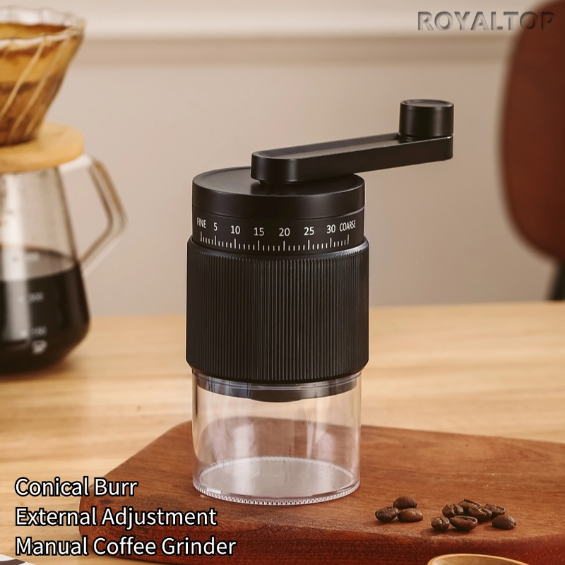 Molino de café manual portátil de mini 5in muelas cónicas para casa, cocina, camping, viaje, coche