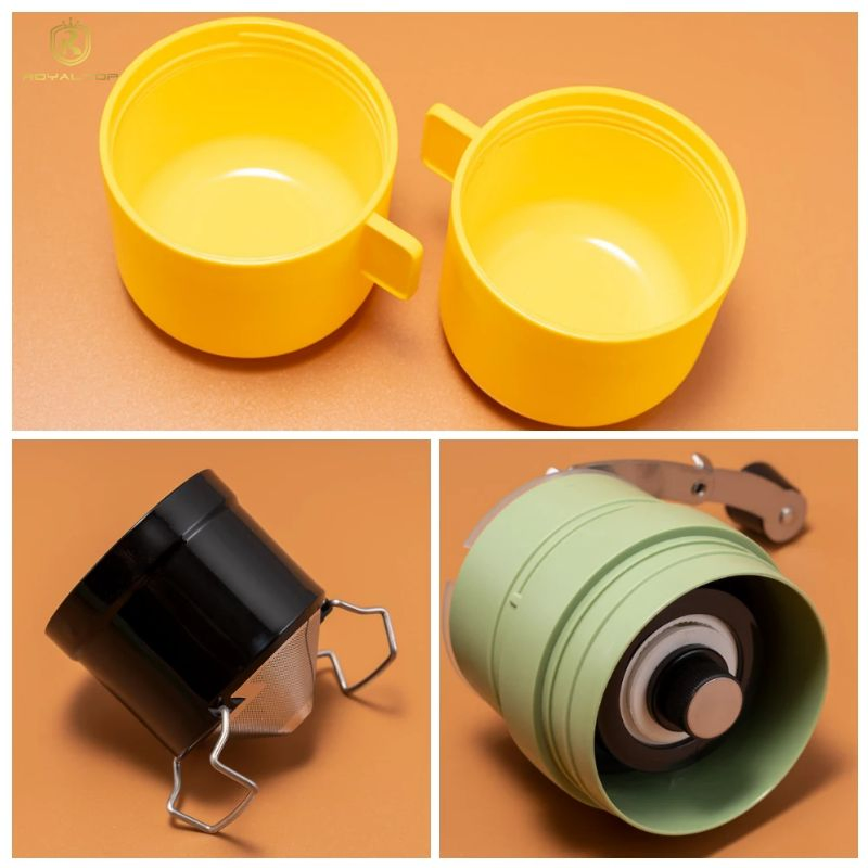 Mini cafetera portátil de goteo para dos personas, molinillo de café de cerámica cónica para viajes y camping