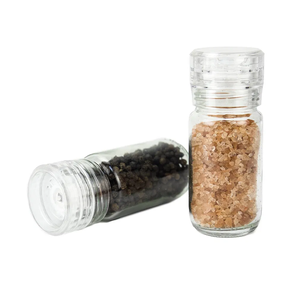 Molino de pimienta de cerámica 80ml tarro de especias de vidrio molinillo de sal y pimienta