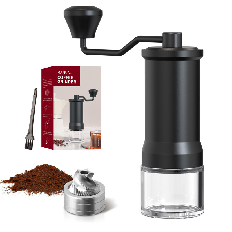 Molino de café manual de acero inoxidable ajustable 420 con muelas cónicas