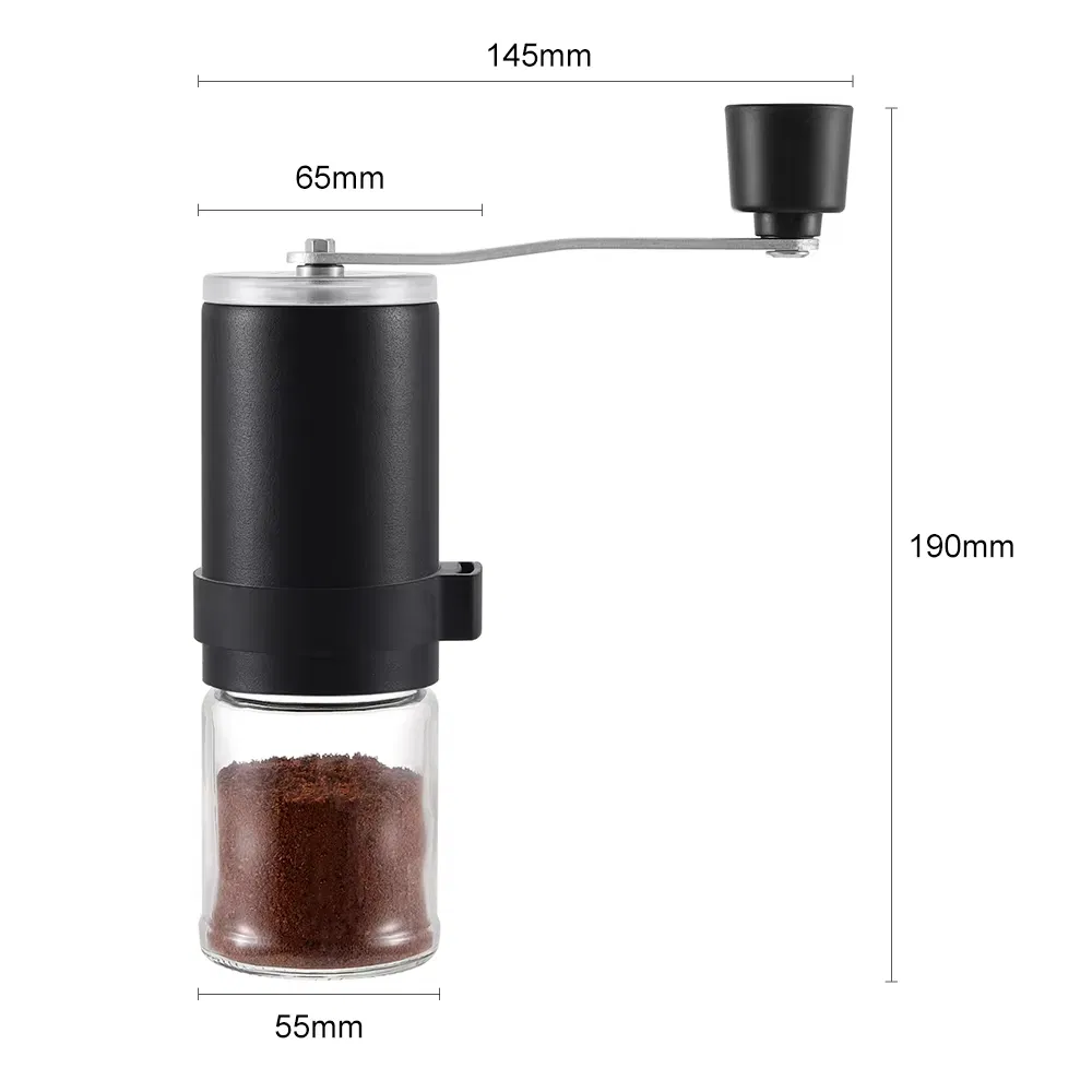 Molino de café de acero inoxidable en oferta, portátil para camping, con manivela y muela de cerámica, molinillo de café manual