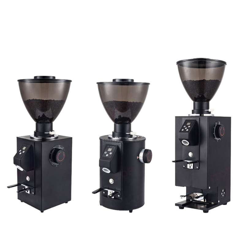 Molino de café eléctrico comercial semiautomático manual de alta venta con prensador de café