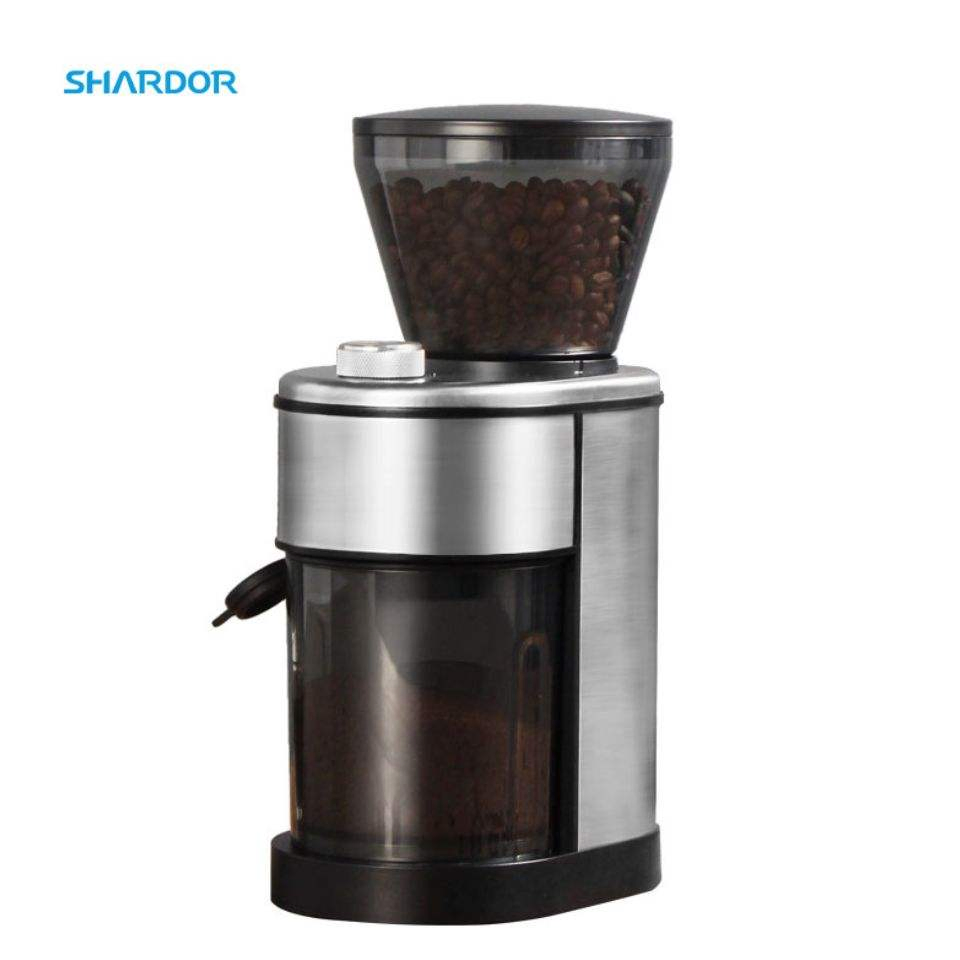 Molino de café con diferentes configuraciones de molienda 100g Capacidad automática de muelas planas para prensa francesa y café filtrado