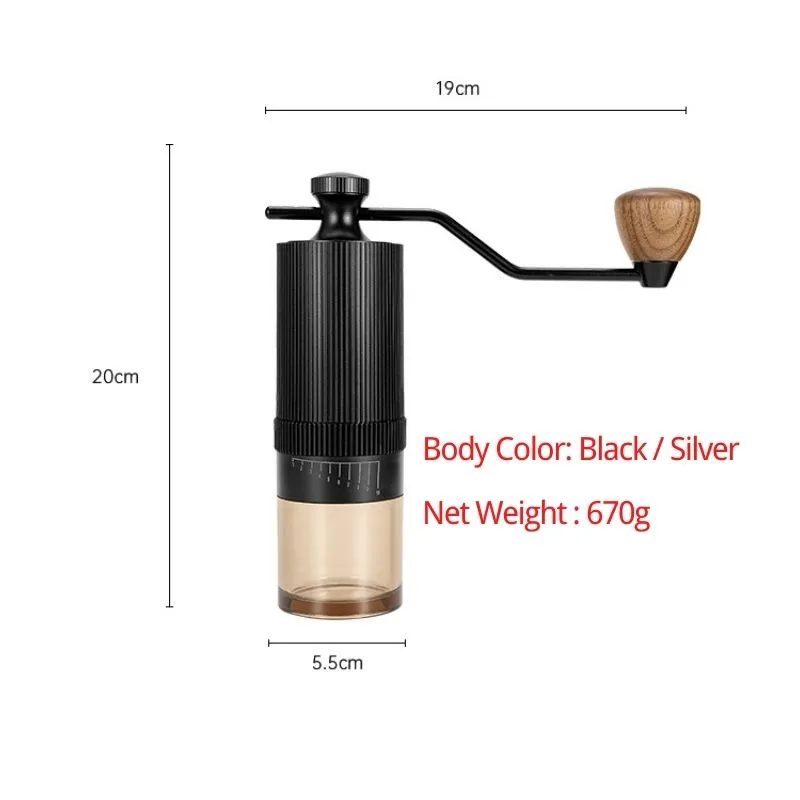Molino de café manual ajustable externo 420 de acero inoxidable