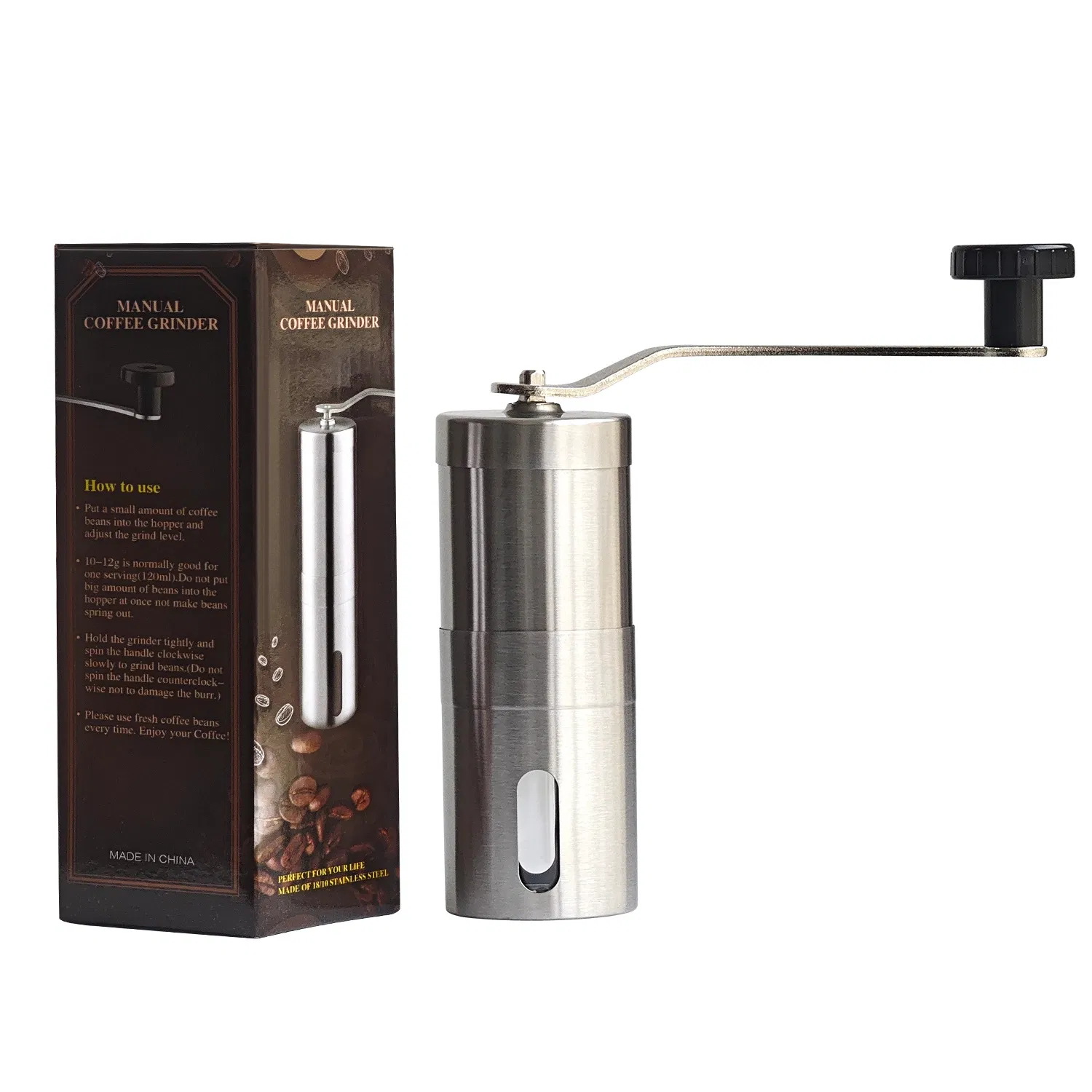 Molino de café manual portátil mini para cocina, máquina de café de mano con molino a precio económico