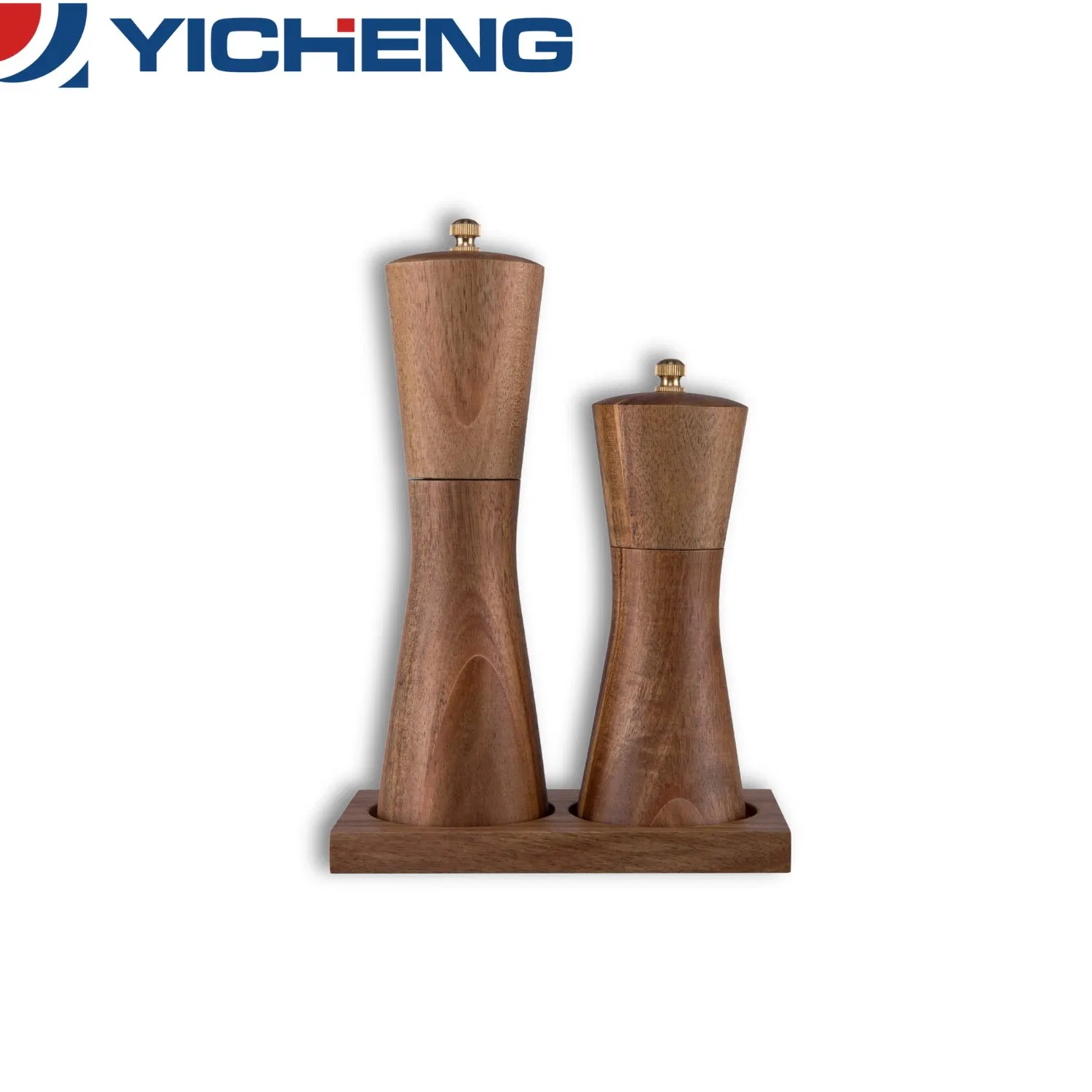 Molino de pimienta de madera de acacia manual, molinillo de especias y café para herramienta de cocina