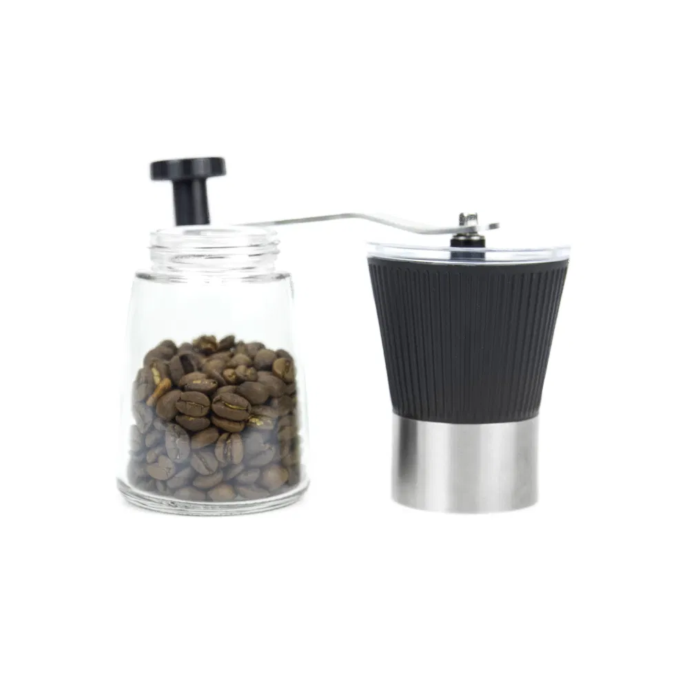 Molino de café manual con muela cónica de cerámica ajustable para granos de café