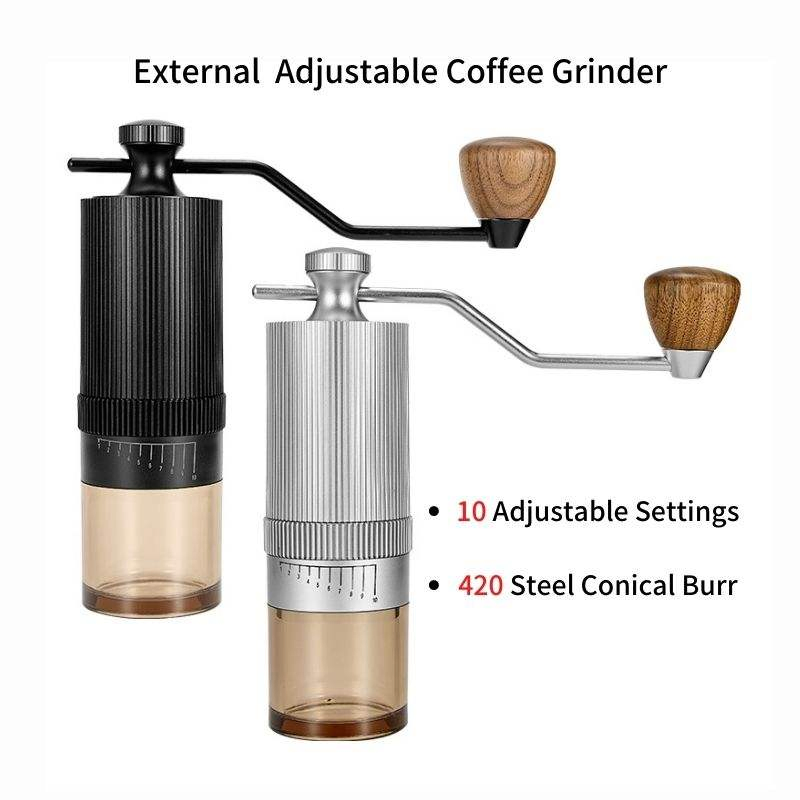 Molino de café manual ajustable externo 420 de acero inoxidable