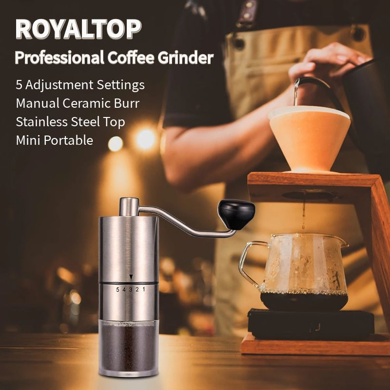 Excelente juego de molinillo de café de un solo uso con muelas cónicas para espresso, turco y goteo