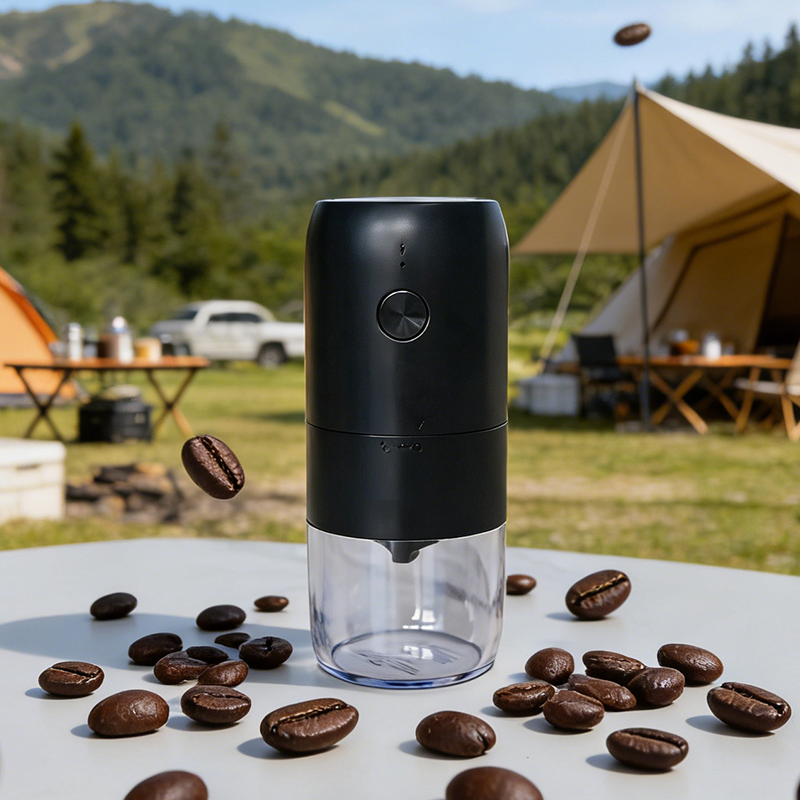Molino de café portátil eléctrico para viajar, acampar y uso en casa