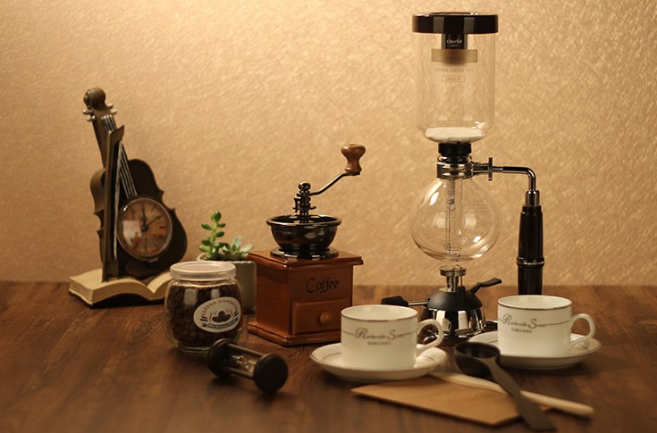 Conjuntos de regalo de molinillo de café manual de madera antigua
